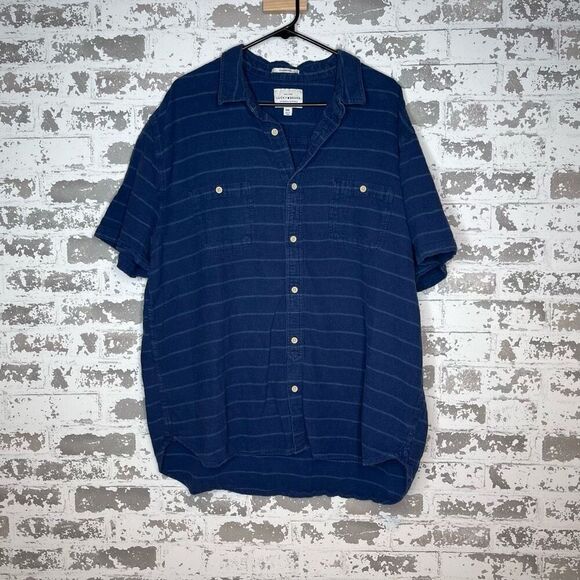 Lucky brand | mens blue striped button down polo - Picture 8 of 8